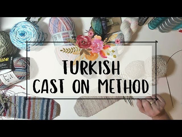 Turkish cast on method for knitting toe-up socks using the magic loop