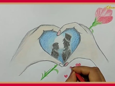Valentines drawing - how to draw a valentine's design - valentine's day drawings