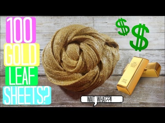ADDING 100 GOLD LEAF SHEETS TO CLEAR SLIME??!! *EXTREMELY SATISFYING*
