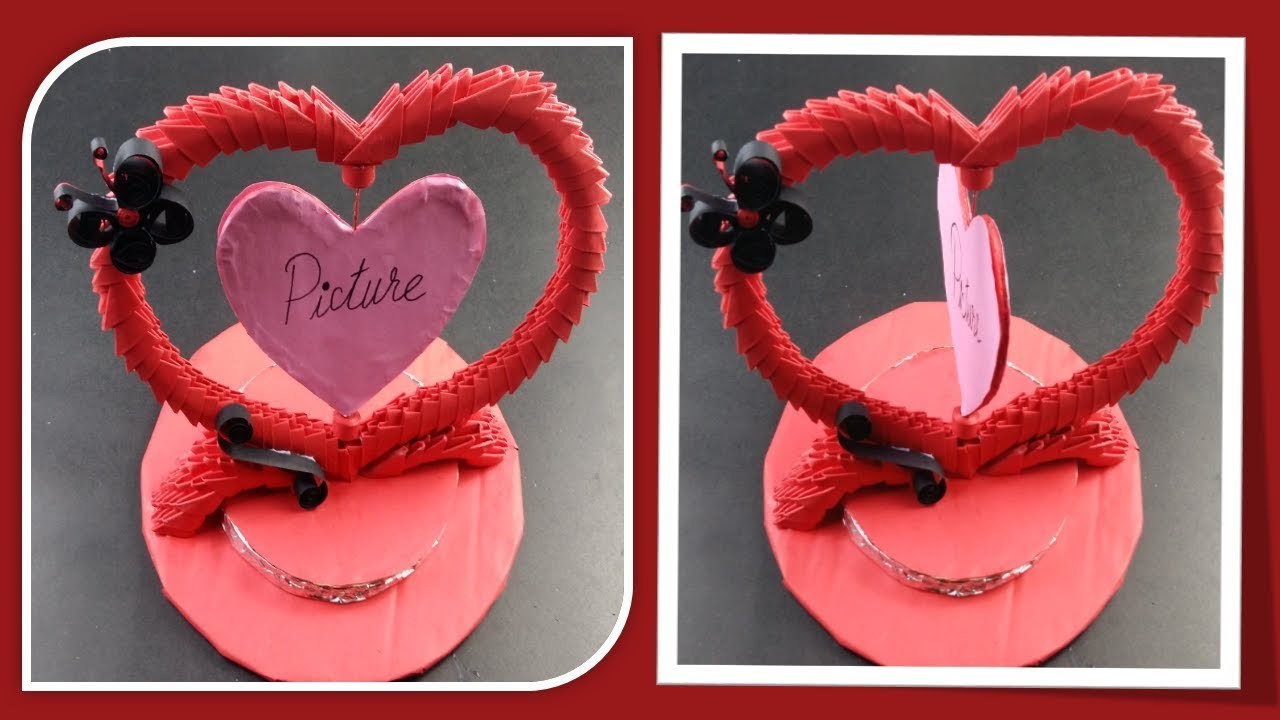 Download Art Valley 3d Origami How To Make A Beautiful Heart Shape Photo Frame From Paper