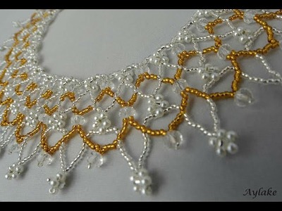 Aylake - How to make simple beaded necklace "FIORI"