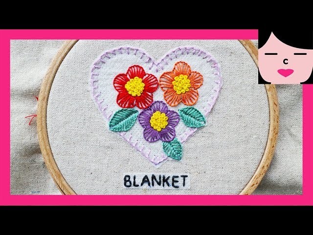 Blanket stitch flower hand embroidery 블랭킷스티치 프랑스자수