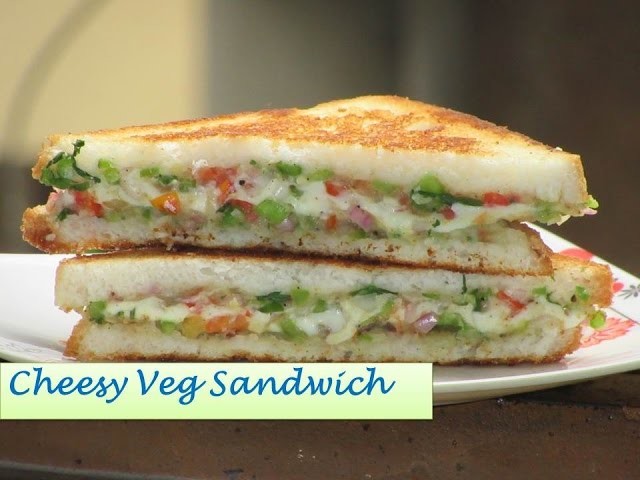 Cheesy Veg sandwich Recipe | Cheese Sandwich