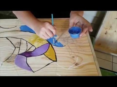 DIY Fake Stained Glass on Wood