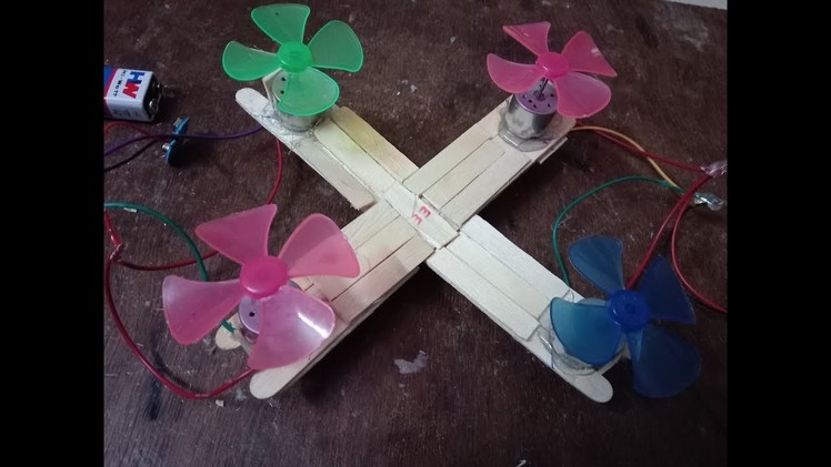 DIY: How to make drone model with popsicle sticks