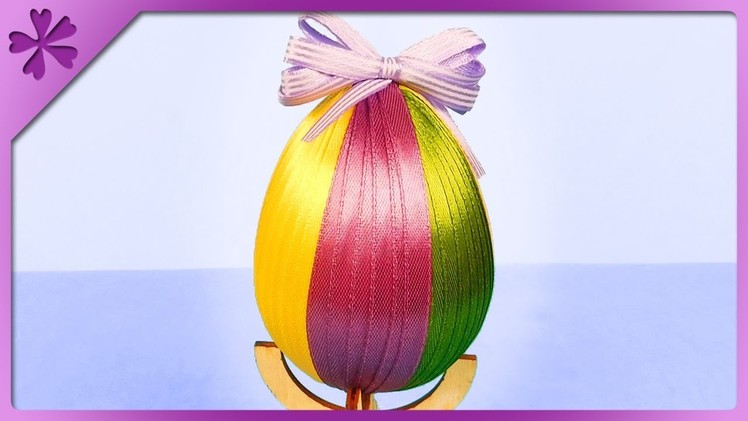 DIY How to make multicolor ribbon Easter egg (ENG Subtitles) - Speed up #456
