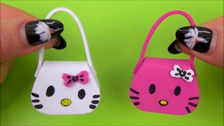 Diy Miniature Bag │ Diy Miniature Purse With Hello Kitty │ Doll Stuff