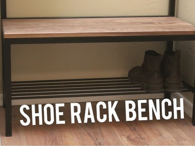 DIY Shoe Storage Bench + Coat Rack. Woodworking & Welding