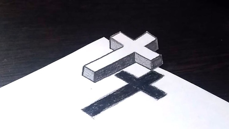 Drawing A Cross from - 3D Trick Art - How to draw 3D art