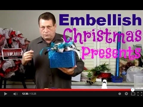Embellish Your Christmas Packages With Ornaments and Ribbon