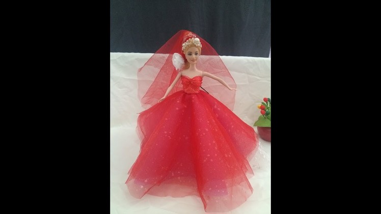 Guiding how to sew wedding dress for barbie doll!! Fashion Designer