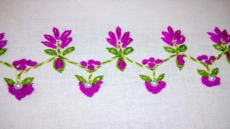 Hand Embroidery: Beginner Stitches (Border Stitch and more) by nakshi katha.