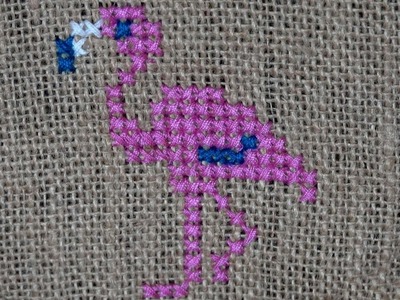 Hand Embroidery : Cross Stitch Embroidery ( Bird Pattern )