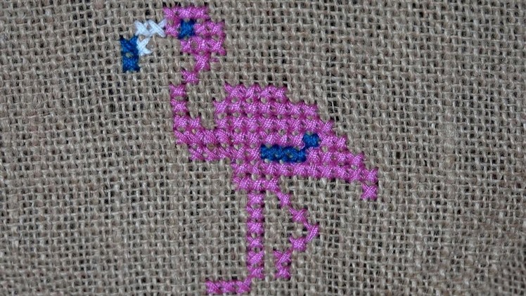 Hand Embroidery : Cross Stitch Embroidery ( Bird Pattern )