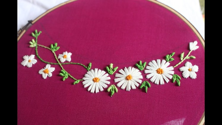 Hand embroidery flower design