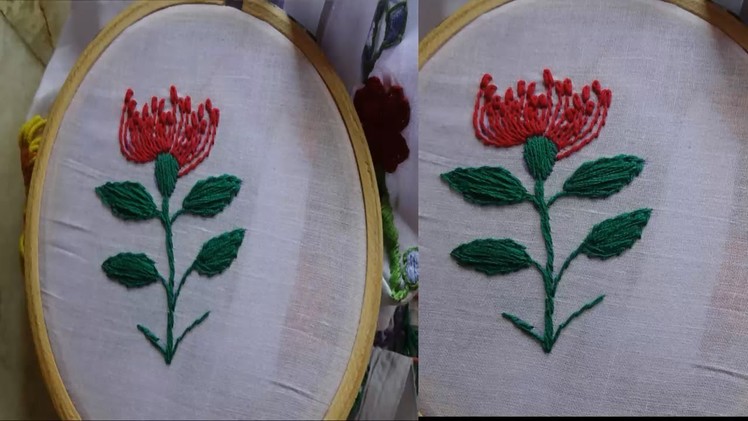 Hand Embroidery  Flower Stem Stitch by Amma Arts