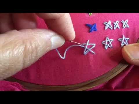 Hand embroidery for beginners-woven star stitch