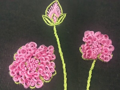 Hand Embroidery - French Knot Flowers and Thread Work Vines