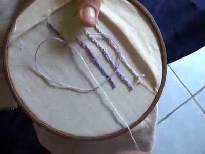 Hand embroidery in braid stitch -for beginners -Bordados a mão em ponto de trança - nivel iniciantes
