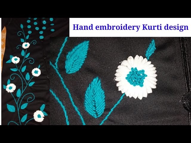 Hand embroidery Kurti with mirrors and beautiful design
