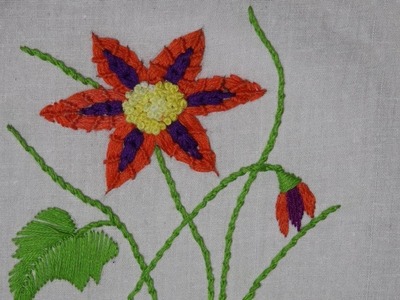 Hand  Embroidery : Twisted Chain Stitch & Spider Web Stitch
