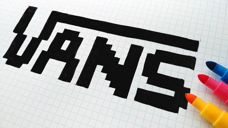 Handmade Pixel Art - How To Draw Vans Logo #pixelart
