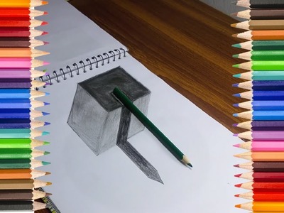 How To Draw 3D Pencil Art - Optical Illusion On Paper  - Trick Art On Paper