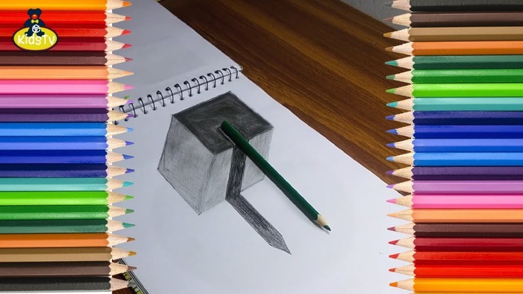 How To Draw 3D Pencil Art - Optical Illusion On Paper  - Trick Art On Paper