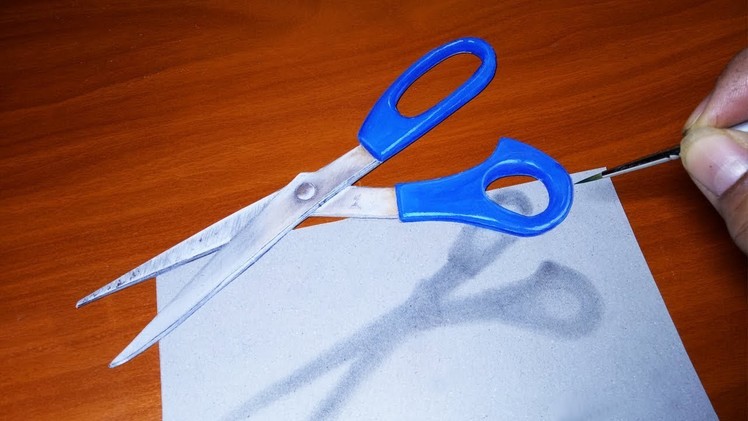 How to Draw a Realistic Scissors Optical Illusion on Paper | Amazing 3D drawing Art