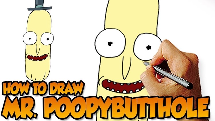 How to Draw Mr. Poopybutthole Head (Rick and Morty) - Very Easy!