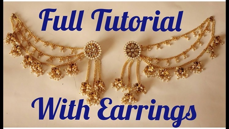 How to make Bahubali Earrings at Home - Full Tutorial Earrings with Chain - Art with HHS