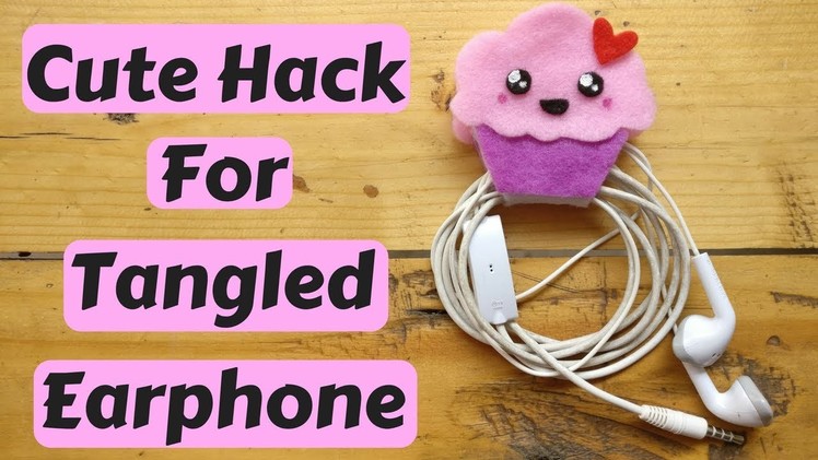 How to make cupcake Earphone Holder|| DIY|| Cute cupcake no sew felt earphone holder