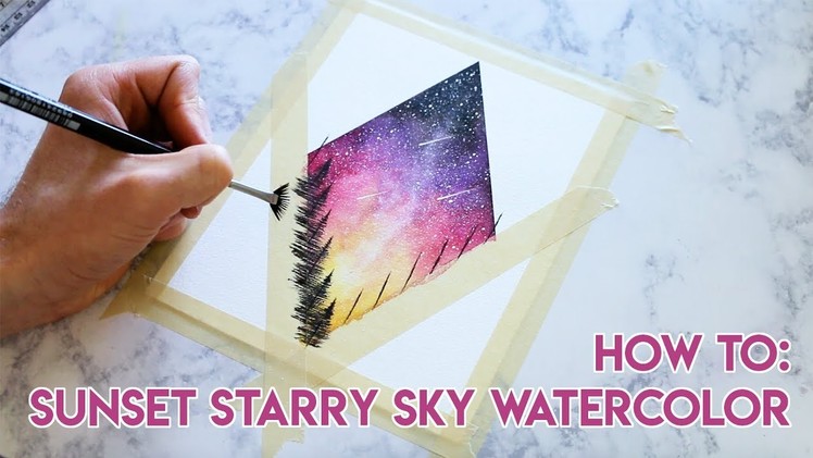 HOW TO PAINT: Sunset Starry Sky Watercolor