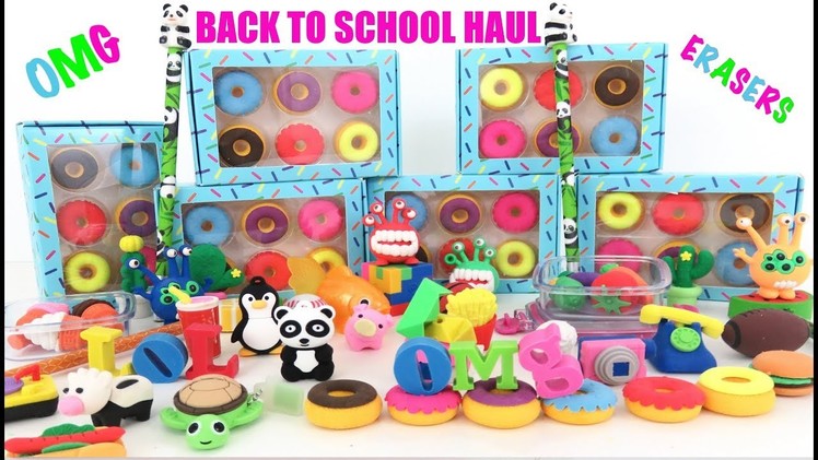 Huge Back to School Erasers Pencil Collection Rubber Ice Cream Fast Food Cactus Monster
