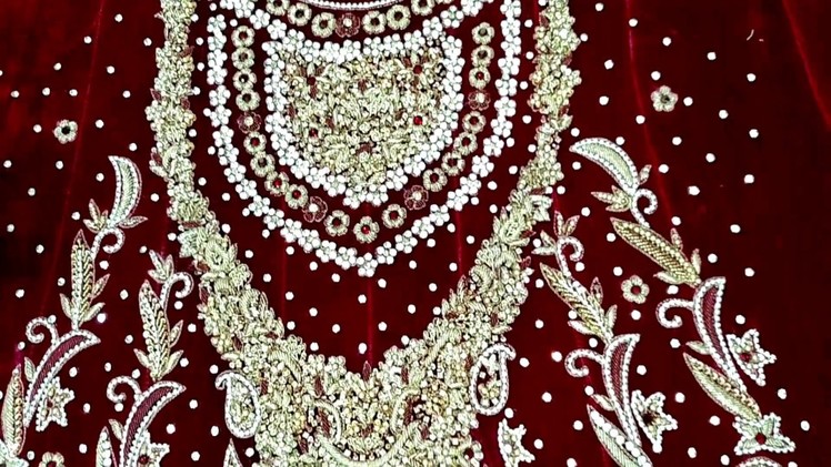 Latest bridal frock | Embroidery on velvet | Beautiful embroidery design for dress ideas | HD video