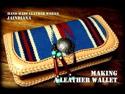 【Leather Craft】Making a Hand Made Leather Wallet　レザークラフト