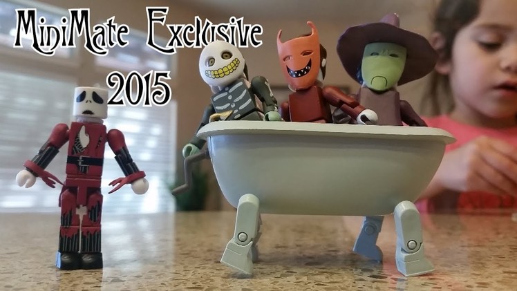 MiniMates Nightmare Before Christmas Jack Skellington Lock Shock & Barrel Comic Con Exclusive 2015!