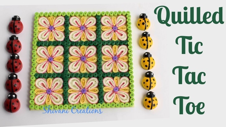 Quilled Tic Tac Toe. DIY Quilling Game. Quilling Lady bugs