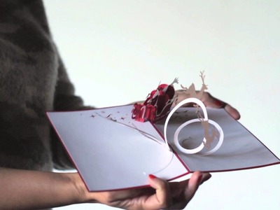 Santa Sleigh 3D pop up card opening video from Lovepop