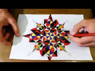 Simple Mandala In Psychedelic Pattern | Geometric Painting Tutorial