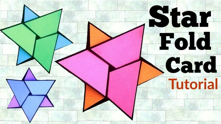 Star Fold Card Tutorial for Scrapbook Making | How to make Napkin fold card |