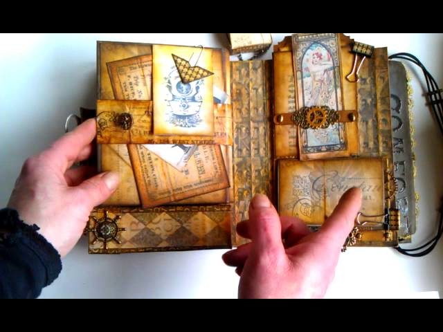Steampunk Travel Junk Journal + Bookcase+ Tablet Case all in one
