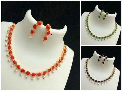 Stylish Choker Neckline with stones and pearls || Stylish Fashion Neckalce