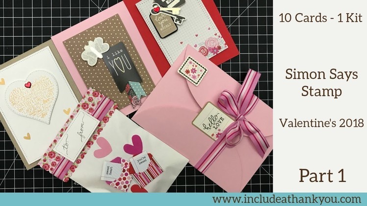 10 Cards - 1 Kit | Simon Says Stamp Limited Edition Valentine's 2018 Card Kit | Part 1