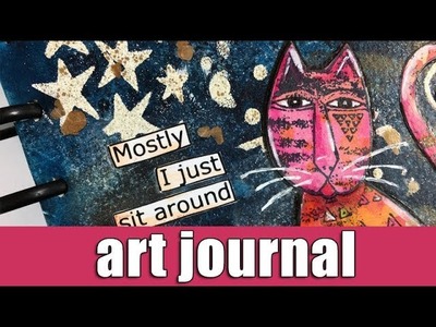 Art journal | Gel plate printing, stenciling and collage