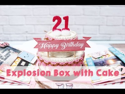 Birthday Explosion Box with Cake Inside (Soft Pink Theme)