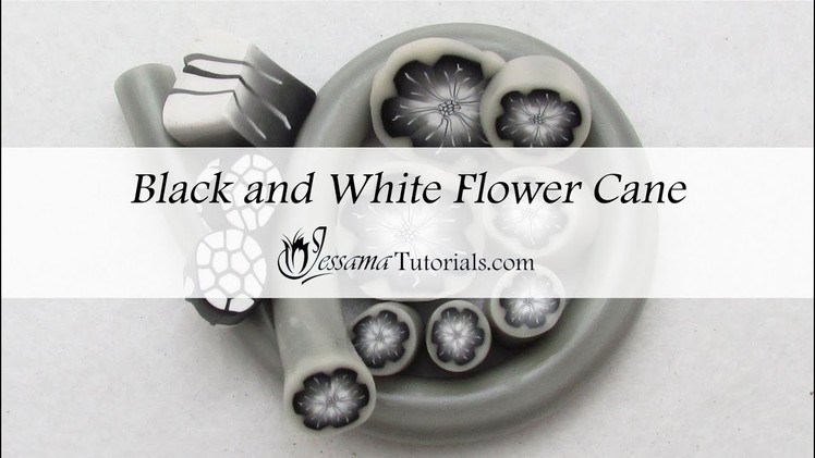 Black and White Polymer Clay Flower Cane Tutorial