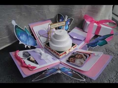 Butterfly Birthday Cake Exploding Box