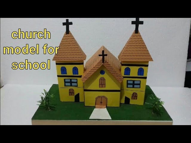✔Church model || church building making ideas || using card board church