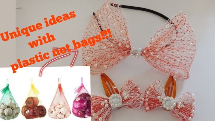 Cute accessories using plastic onion.fruit net bags | How to make useful things from fruit net bags